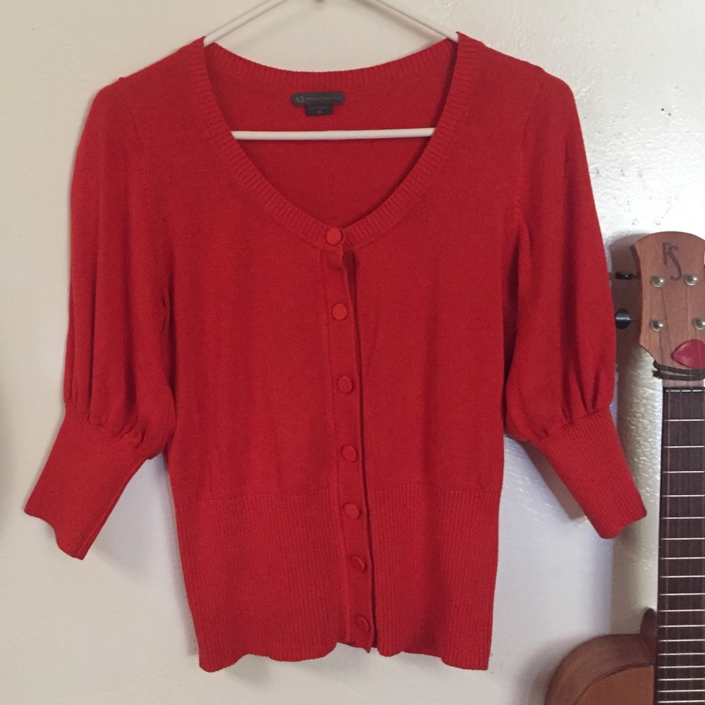 ARMANI EXCHANGE Sweater, Red, Extra Small.